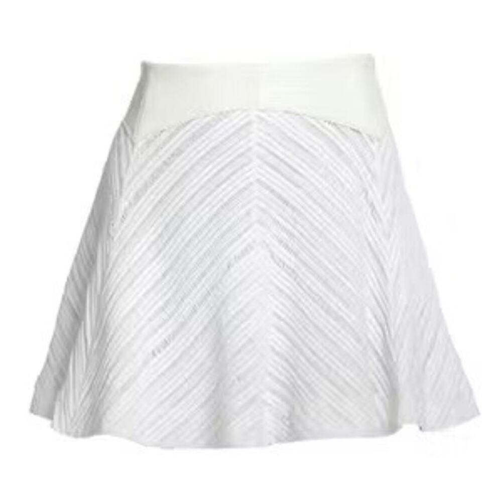 Rag & Bone Basha White Leather Jersey Flare Skirt Small